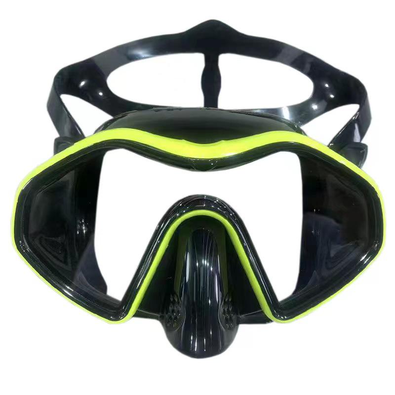 Adult Silicone Diving Goggles with Tempered Glass жёлтый/чёрный