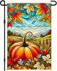 IVN Fall Garden Ag 12x18 Inch Double Sided Autumn Pumpkin and Maple Leaf Countryside Landscape Outdoor Yard Ag for Home  LLX