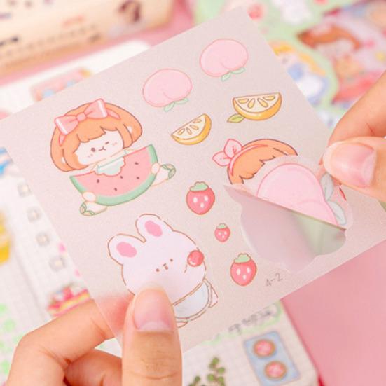 8Pcs Cartoon Sticker Set PET Waterproof Decals for Scrapbooking Laptop Water Bottle Gift Wrapping DIY Craft Kit for Teens Journal Lovers