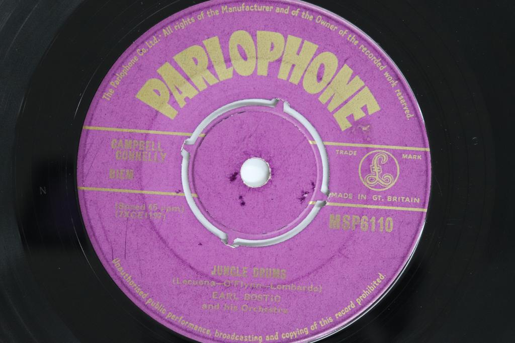7inch Record EARL BOSTIC & HIS ORCHESTRA - Jungle Drums / Danube Waves MSP6110 PARLOPHONE 1954 UK Jazz Used