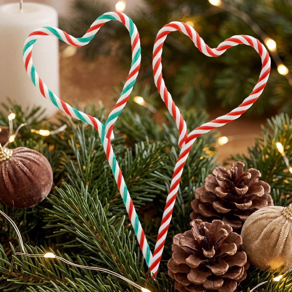 Christmas Decoration Supplies Creative Candy Cane Pendant Red And Green Lollipop Pendant Pentacle Christmas Tree Cuttings