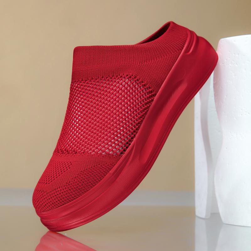 Breathable Mesh Couple Casual Shoes Knitted Lightweight Slippers Slip-on Daily Loafers for Walking Traveling Size 36-45