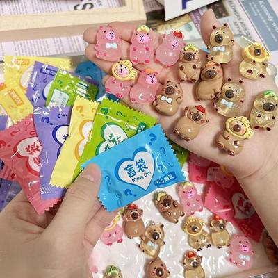 20Pcs Capybara Random Pack Animals Model Mini Kapibare Action Figures Figurine Home Decoration Kids Gift