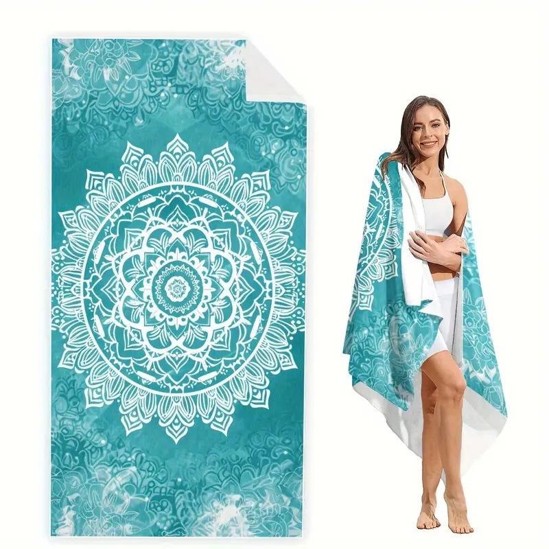 Exotischer Blumendruck Weiches Mikrofaser-Badetuch Groß Wasserabsorbierend Für Strand und Surfen