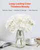 65 Pcs Artificial Silk Hydrangea Flowers 9.8 In Bouquet Arrangement White