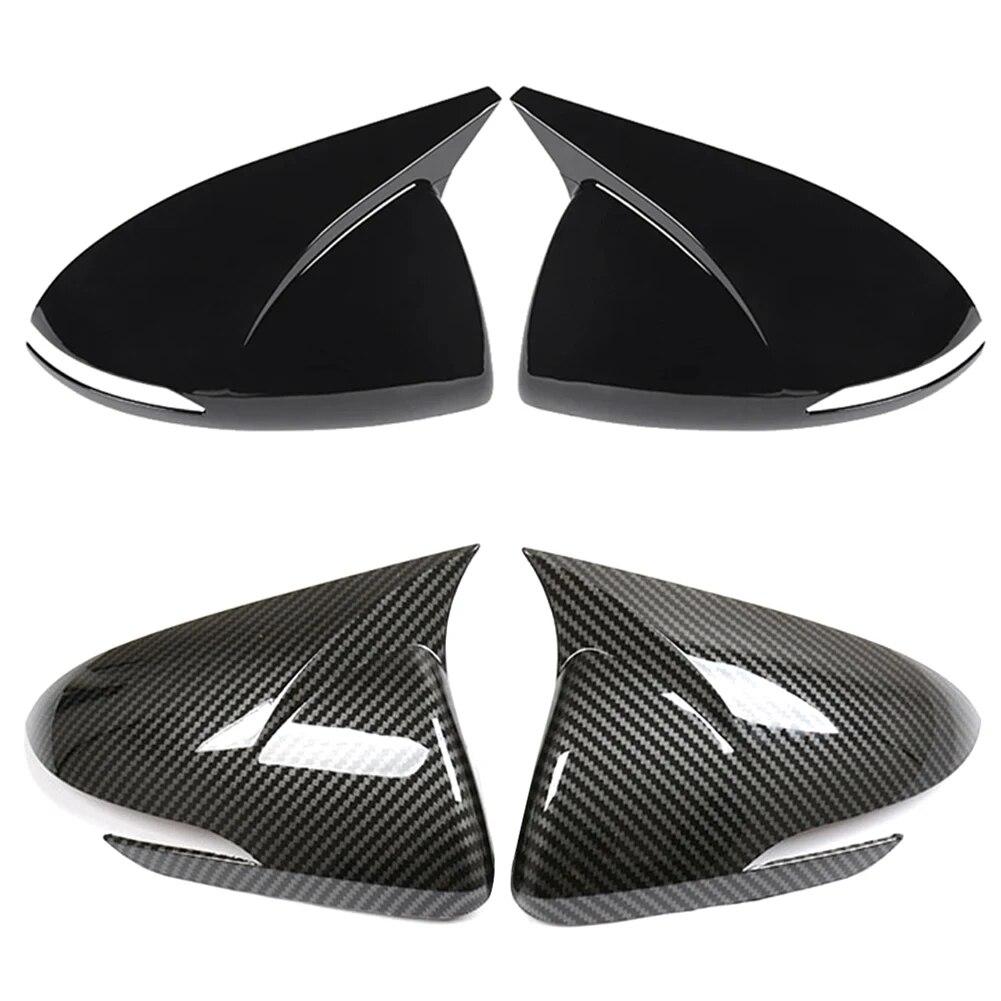 2X Carbon Fiber Car Rearview Mirror Cover Side Door Mirror Shell Decoration Trim for Hyundai Elantra AD 2016 2017 2018