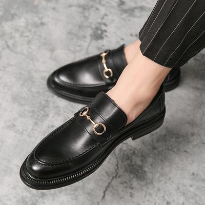High Quality Metal Buckle Loafers Wedding Genuine Leather Stylish Designer Men's Shoes 2024 All-match Vintage Male Casual Shoes