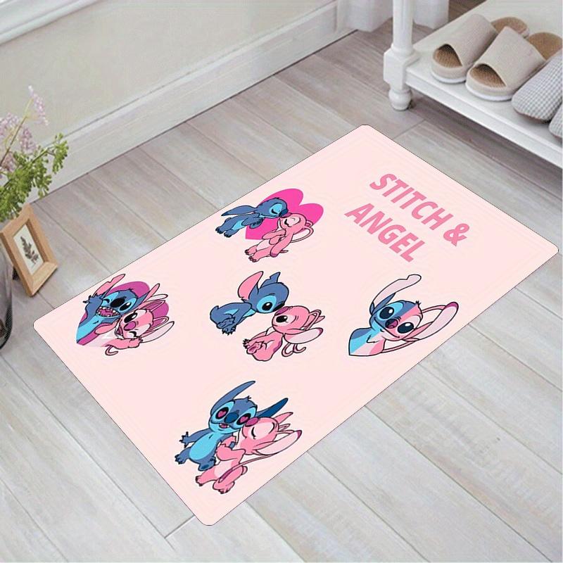 1pc Stitch and Angel Pattern Area Rug Soft Flannel Floor Mat for Living Room, Bedroom, Sofa Coffee Table Floor Mat, Machine Washable 60cm by 90cm