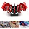 Metal Toolbox 3-layer 5-tray Tool Storage Box, Cantilever Toolbox 43cmx20cmx20cm Toolbox Storage Box, Red
