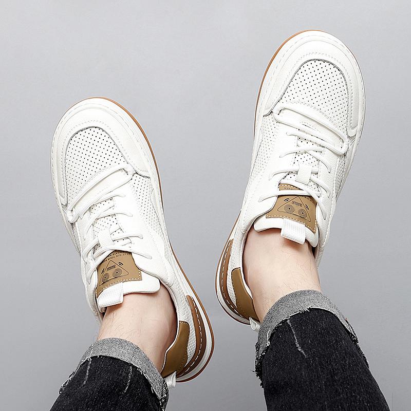 Breathable Casual Leather Shoes Men Breathable Tenis Masculino Shoes Comfortable School Running Shoes Lightweight Mens Sneakers