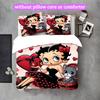 Betty Boop Duvet Cover Set - 3pcs Polyester Bedding Set with Digital Print, All-Season Cozy Bedroom Accessory