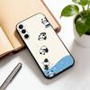 panda Phone Case Black Silicone Soft For Samsung Galaxy A73,A72,A71,A70,A53,A52,A51