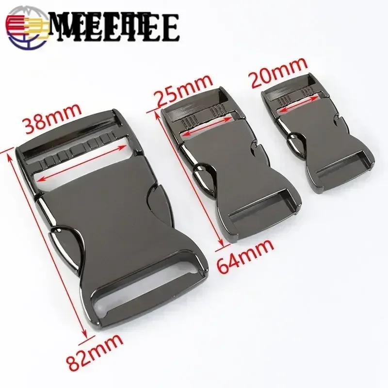 Meetee 2/4/10Pcs 20-38mm Metal Quick Release Buckle Webbing Adjust Clasps Hook for Backpack Dog Collar Safety Belt DIY Accessory