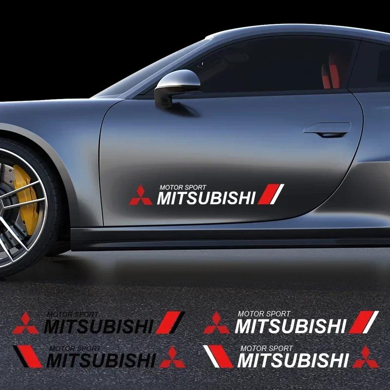 2 pezzi Adesivi decorativi per carrozzeria auto Decalcomanie antigraffio per portiere auto Per Mitsubishi outlander lancer EX Asx pajero Sport l200