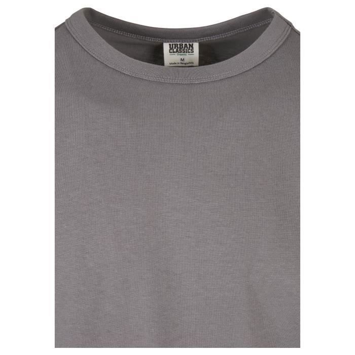 T-shirt - Urban Classics - Basic - Coton Biologique - Manches Courtes - Grande Taille - Gris Foncé