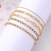 A Gift Women's For Holidays Simple Classic Chain Design 5pcs/set Square Artificial Crystal Bracelet Suitable For Daily Wear Stackable Accessories