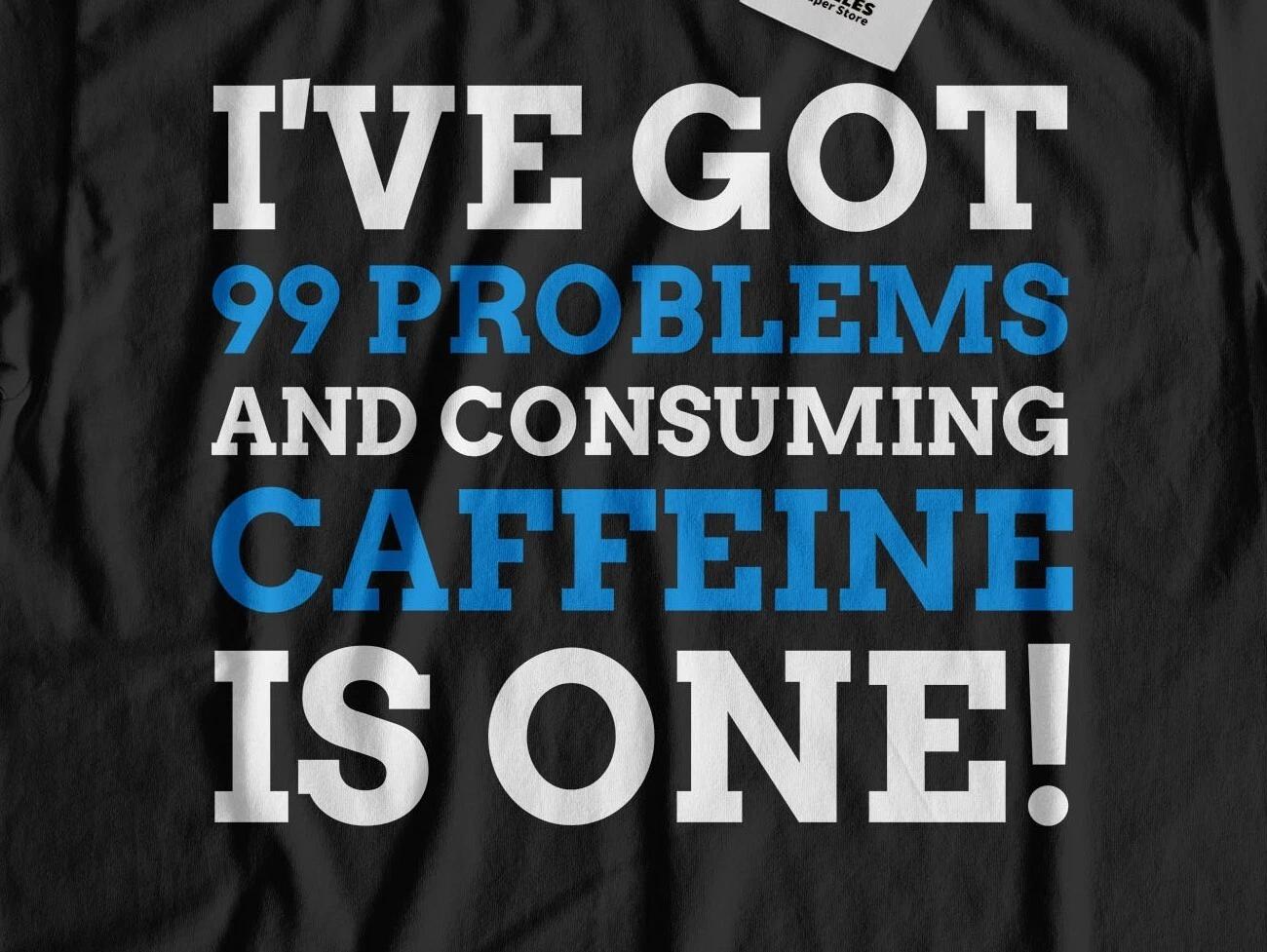Caffeine Is My Kryptonite! Unisex Funny Caffeine Intolerant T-Shirt L