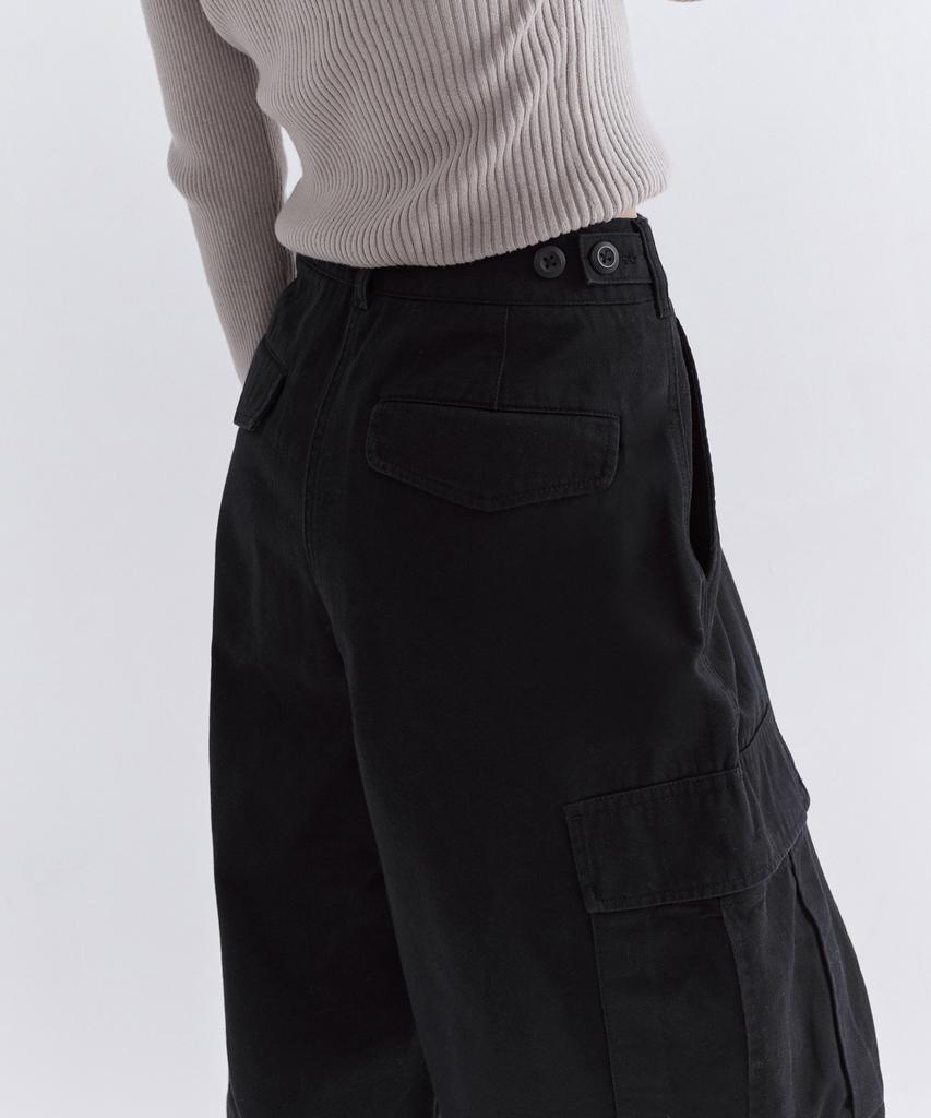 MUSINSA STANDARD WOMAN Women'S Fleece-Lined Wide Cargo Pants [Black]