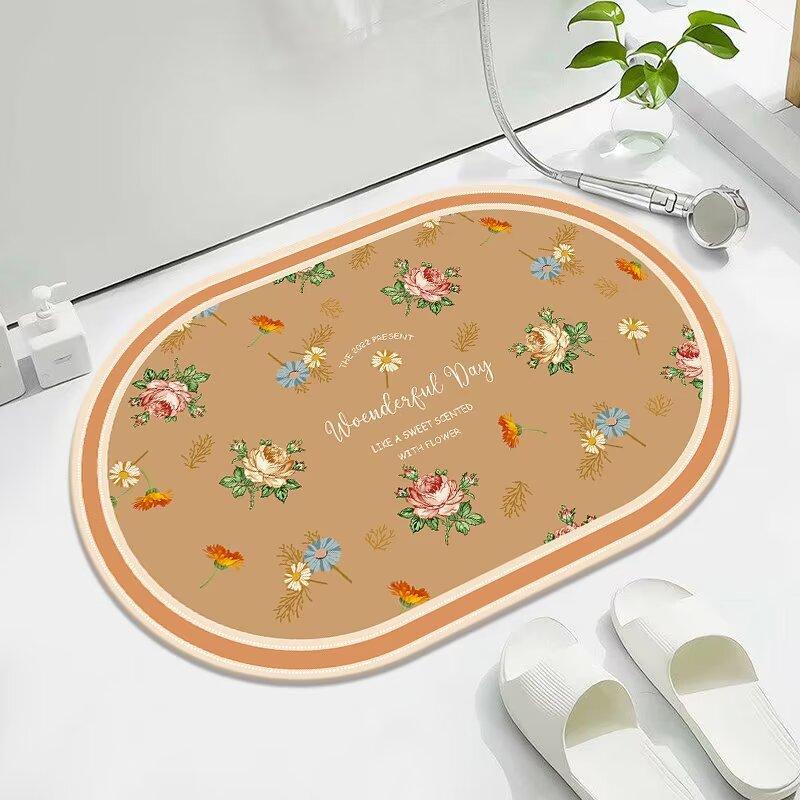 Toilettenbodenmatte Badezimmer rutschfest saugfähig Toilette stark Tür Toilette Kieselgur schnelltrocknend Fußmatte Teppich Badezimmer