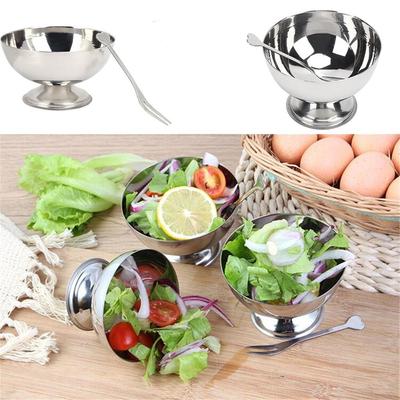 Round Dessert Cups Stainless Steel Candy Container Useful Dessert Holder  Salad Bowl