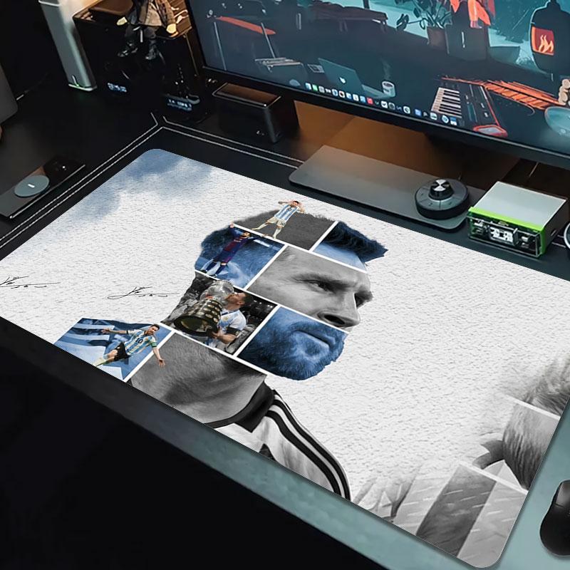Tappetino Mouse Grande Dimensione Messi Cuscino Grande per Tavolo da Gioco Antiscivolo Laptop Tablet Mousepad Grande Tappetino XXL Mini PC Playmat Con Bordo Bloccato