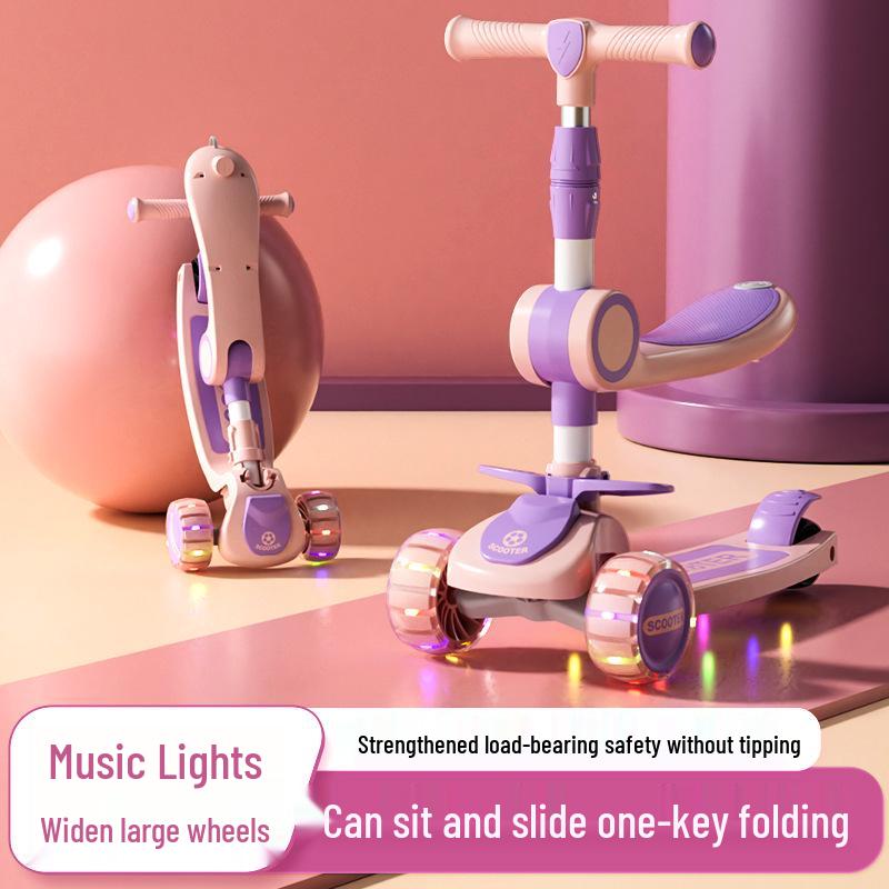 Verstellbarer 3-in-1 Kinderroller für Alter 1-10 (Gehhilfe, Fahrbar, Pedal) für Jungen & Mädchen