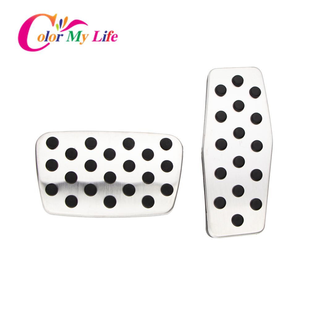 Color My Life Stainless Steel AT MT Pedal Pad Protection Cover for Chevrolet Chevy Cruze MK1 2009 - 2018 Car Pedals
