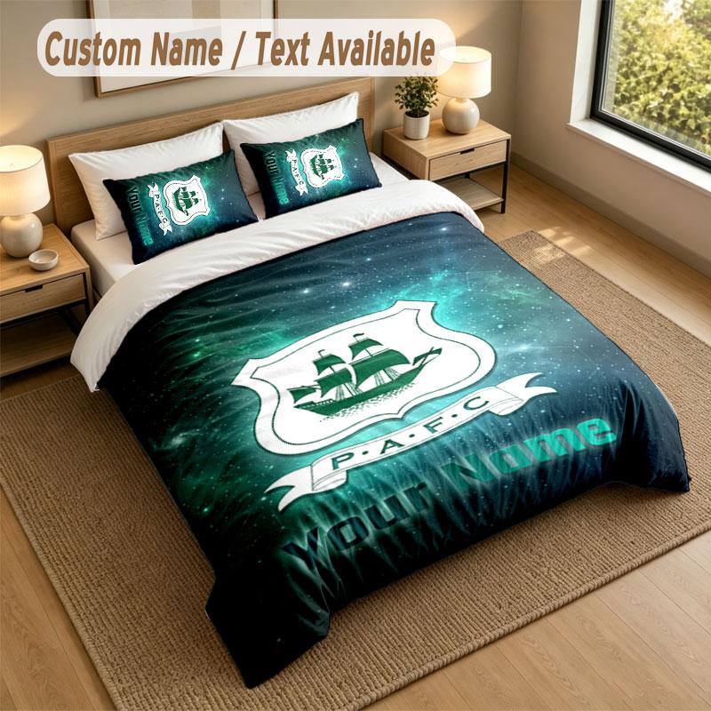 Bedding Set 1 Duvet Cover 2 Pillowcases Plymouth Argyle FC Print Soft Bed Linen Bedroom Decor