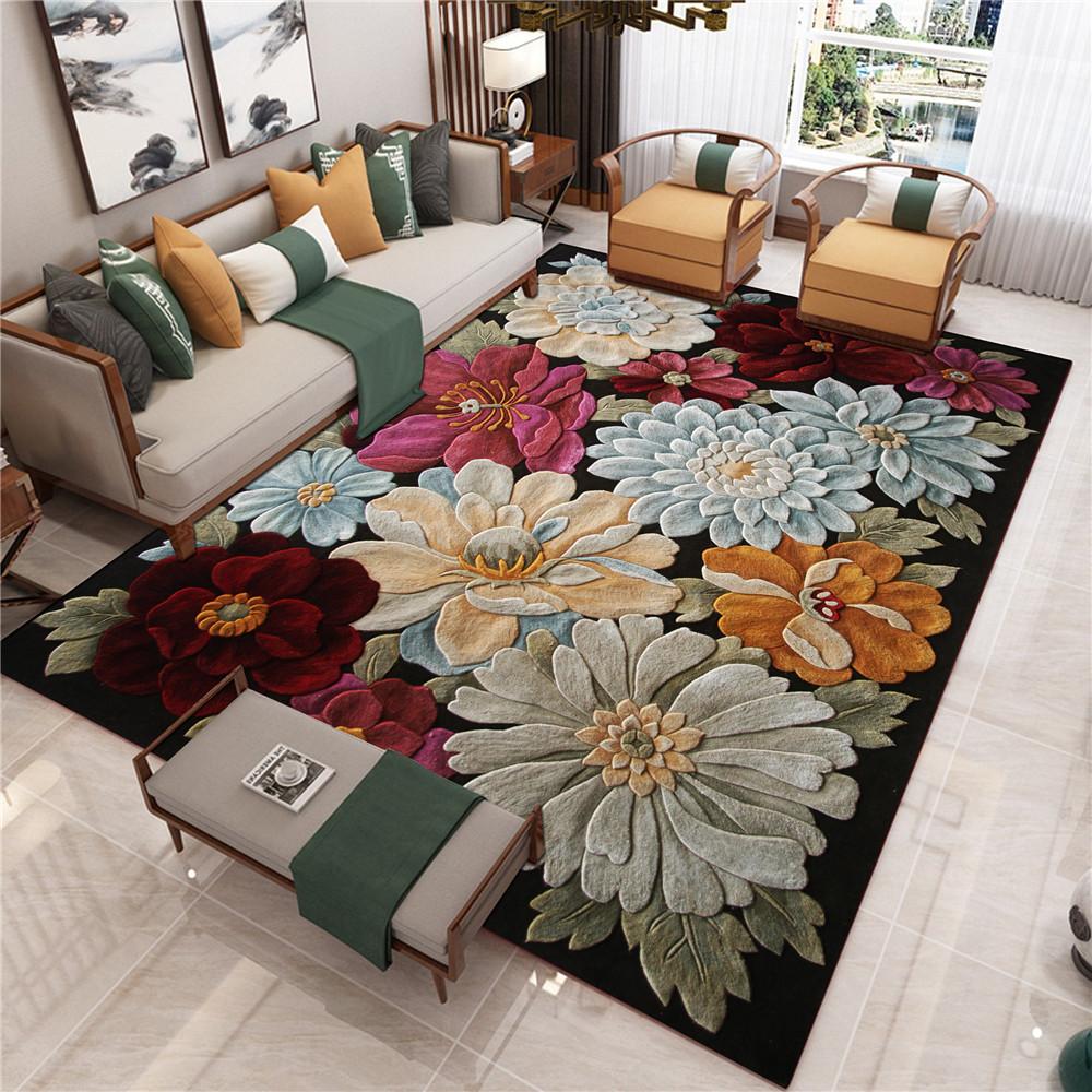 New Chinese Style Living Room Carpet Chinese Style Sofa Coffee Table Mat Bedside Classical Style Carpet
