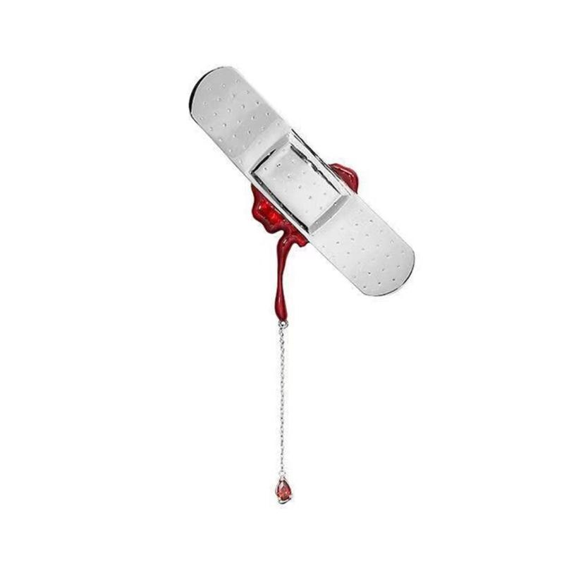 

Cartoon Silver Badge Stylish Enamel Pins Simulated Band-Aid Metal Tassels Brooch Collar Decor Lapel Pin Friend Jewelry 1