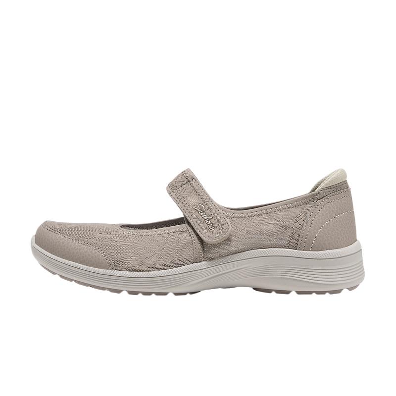 Skechers Modern Comfort Mesh Slip-On Flat With Velcro Women Casual Shoes 159652-TPE 36