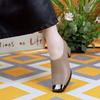 British Style Women's High Heels Woman Dress Shoes Round Toe Ladies Leather Shoes Diamond Decor Office Commute Comfortable Pumps