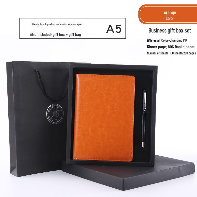 Premium Business Leather Notebook Gift Set with Custom Logo, A5/B5 Sizes, Thick Conference Notepad