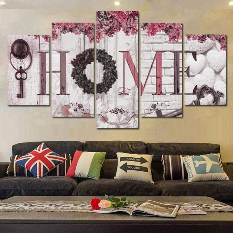 5Pcs Concise Wall Paintings Home Letter Prints Photo Paintings Wall Art For Home Decoration