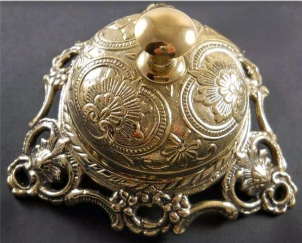 Vintage Messing Tischglocke Tischserviceglocke für Zuhause Büro Schule Hotelrezeption Klingel Dekoration Geschenk für Geburtstag Weihnachten & Jubiläum