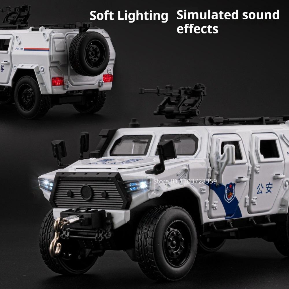 1:32 DongFeng MengShi Pantserwagen Model Speelgoed Metaal Diecast Off-road Voertuig Deuren Openen Pull Back Geluid Licht Decoratie Modellen