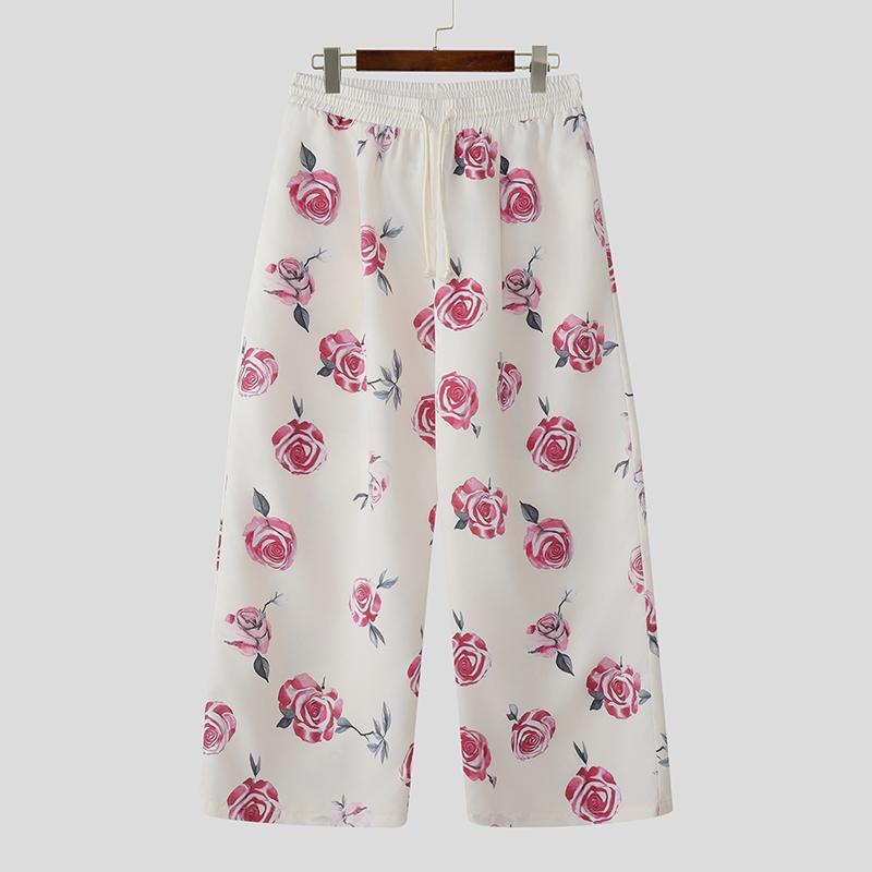 

INCERUN Мужские Богемные Брюки на Кулиске с Цветочным Принтом и Эластичной Талией для Отпуска M абрикосовый