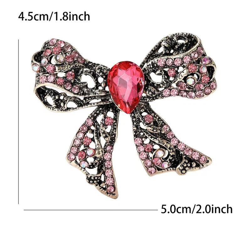 Classic Vintage Bowknot Brooches For Women Unisex Rhinestone Pearl Bow Party Casual Brooch Pins Gifts