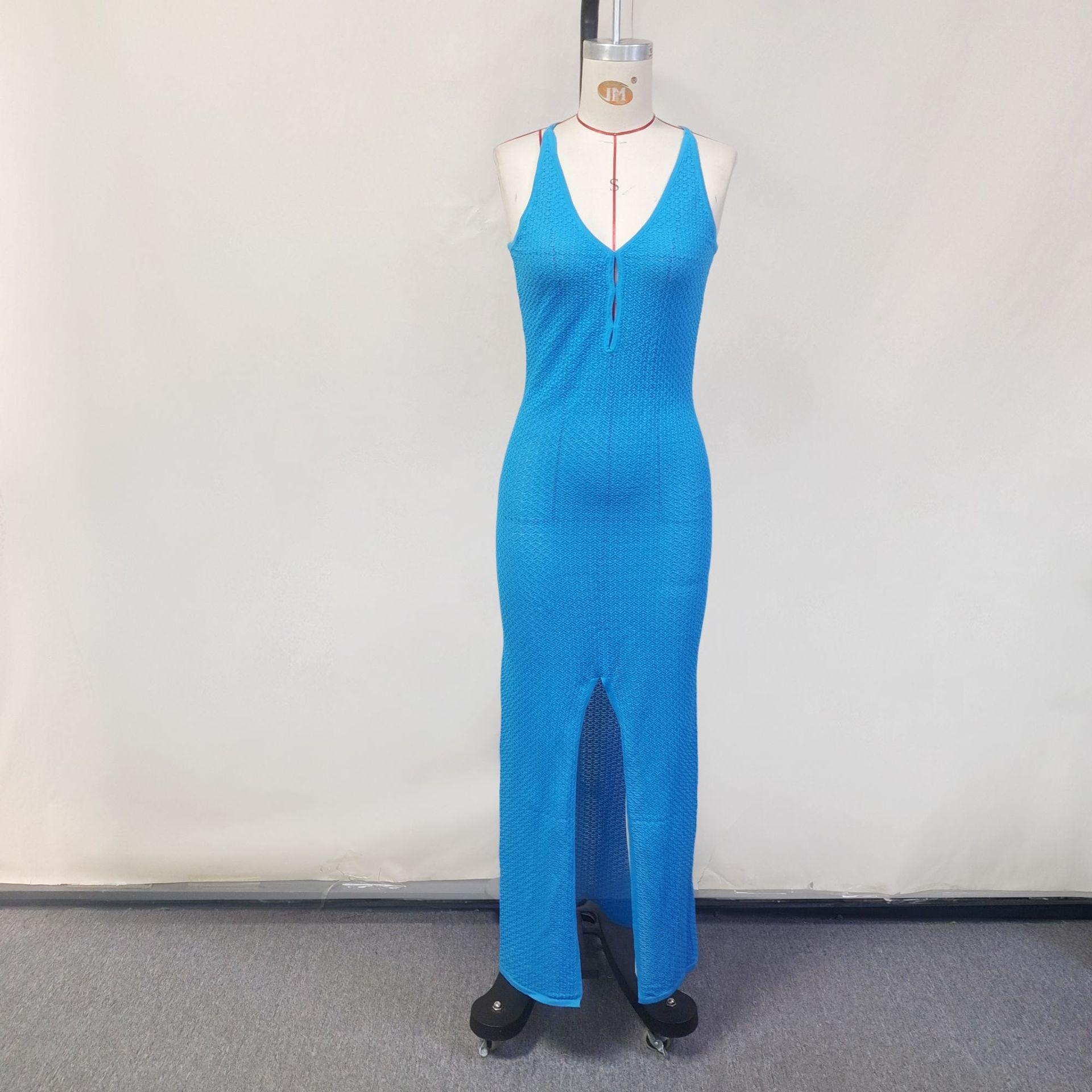 

Новое Летнее Пляжное Банкетное Открытие Сетчатое Вязаное Крючком Платье-Рубашка для Горячей Девушки L синий