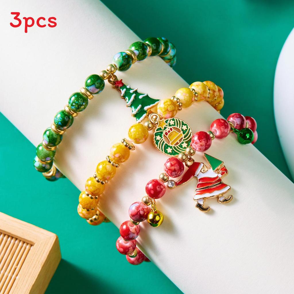 Holiday Themed Alloy Hand Jewelry Trio For Women Christmas Celebration Gift