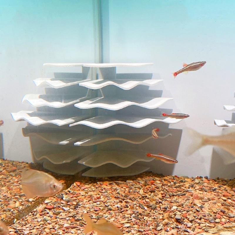 Multi Tiers Corner Shelter for Shrimp Breeding and Hidings 3D Printing Habitats Resting Place for Aquariums Enthusiasts