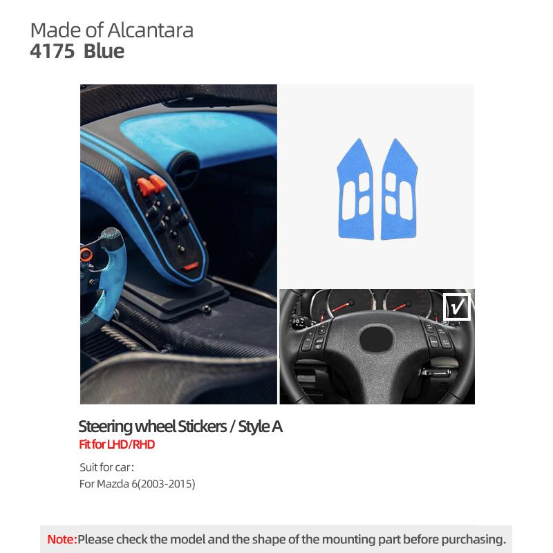 Betterhumz For Mazda 6 2003-2015 Made of Alcantara Auto Steering Wheel Panel Button Trim Sticker Tuning Car Interior Accessories