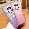 KEYSION Luxury Plating Glitter Phone Case for Xiaomi 14 Ultra 5G Transparent Soft TPU Shockproof Cover for Xiaomi 14 Ultra