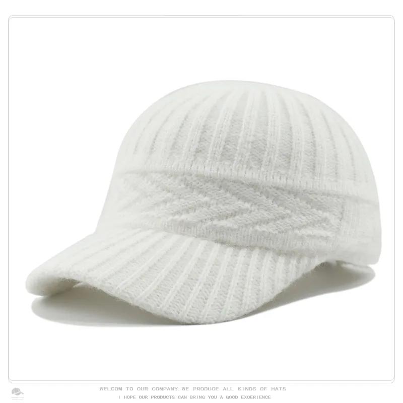 Women's Knit Baseball Cap Korean Japanese Style Face Slimming Thermal Winter Peaked Hat Versatile Fashion