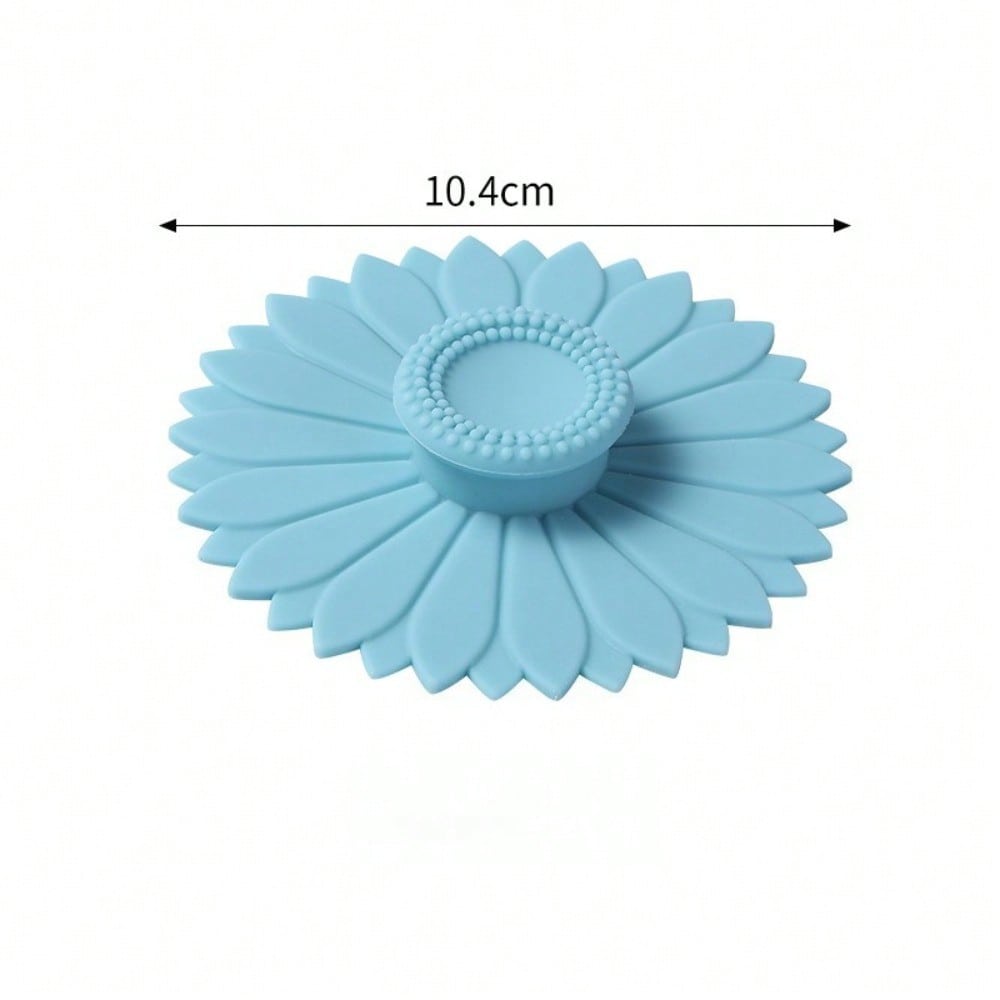 

1pc of Silicone Lid for Cups Featuring a Sunflower Design - a Versatile Cover That Prevents Dust And Leaks for Tea And Coffee Mugs синий