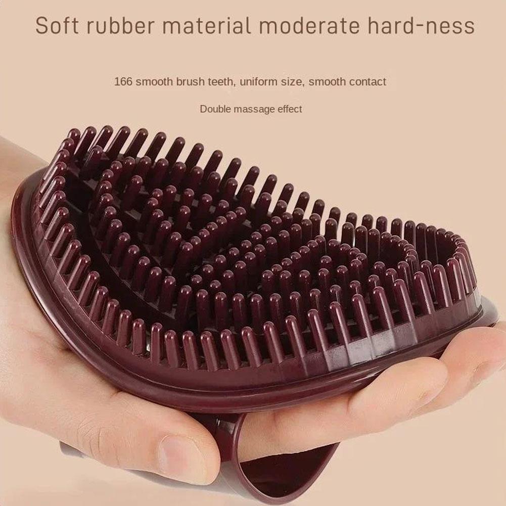 Meridian Massage Brush Natural Bristle Exfoliating Tool with Massage Nodes Relieve Muscle Tension Full Body Relaxation Easy Grip