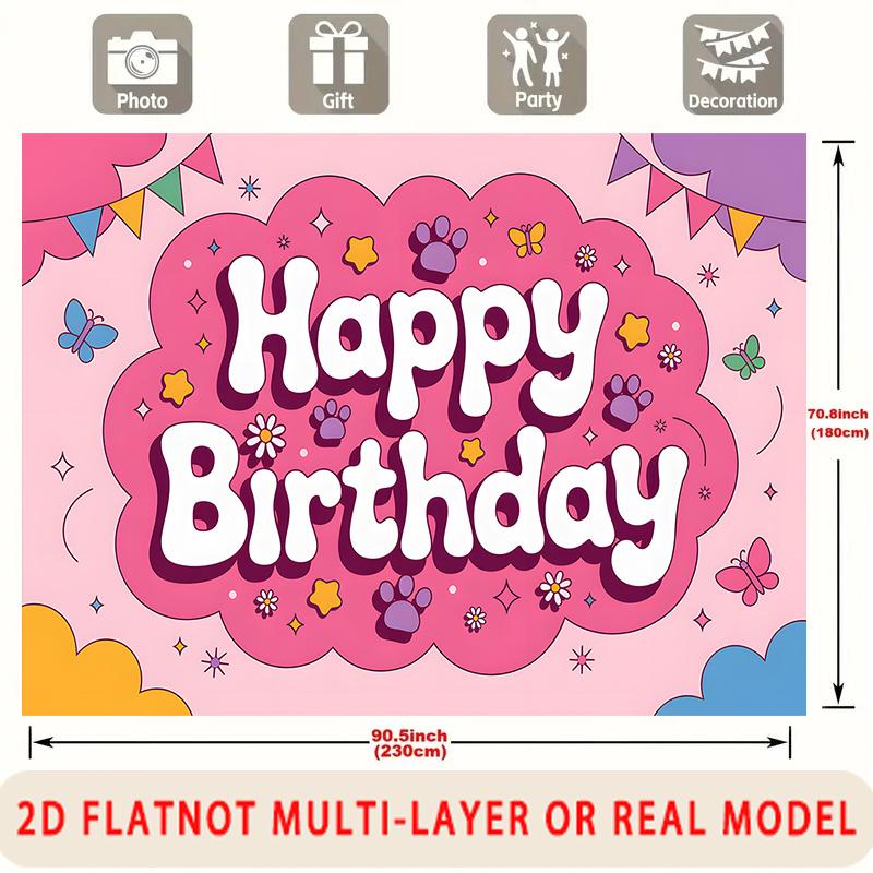 Party Backdrop Happy Birthday Birthday Stars Photo Booth Background Front Door Decor