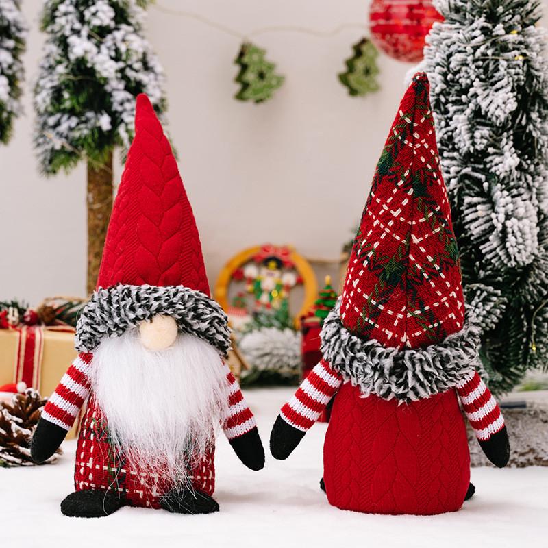 Christmas Enchanting Gnome Decorations With Festive Striped Outfits For Atmosphere Cozy
