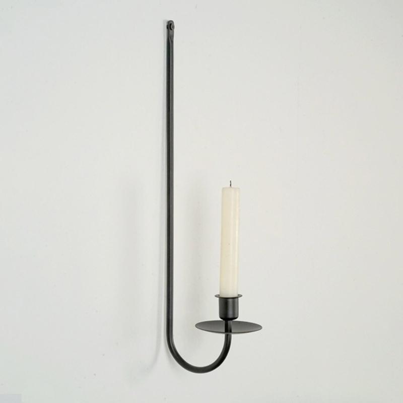 Elegant Black Metal Wall Sconces Set of 2 Candle Holders for Living Room Hallway Decors Iron Hanging Wall Candlestick