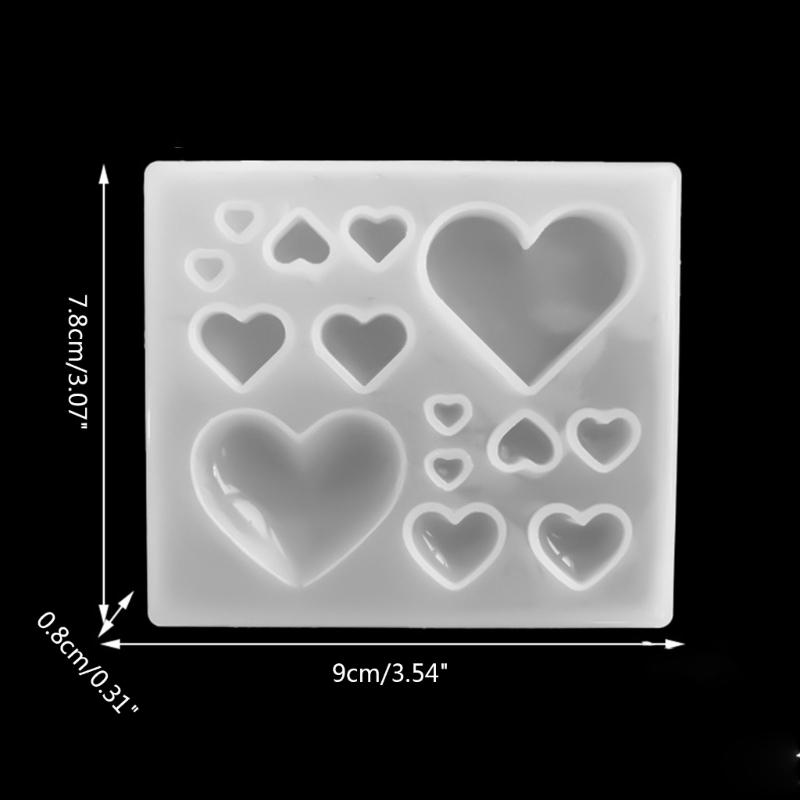 Heart Resin Mold Keychain Silicone Mold Heart Shaped Earring Mold Resin Pendant Mold for DIY Crafts Jewelry Casting Mold